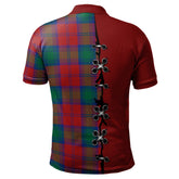 Clan Auchinleck Tartan Polo Shirt - Lion Rampant And Celtic Thistle Style AQ89 Auchinleck Tartan Tartan Polo